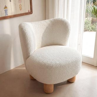 Maisons du monde Sill&oacute;n de borreguito color crudo dise&ntilde;o envolvente