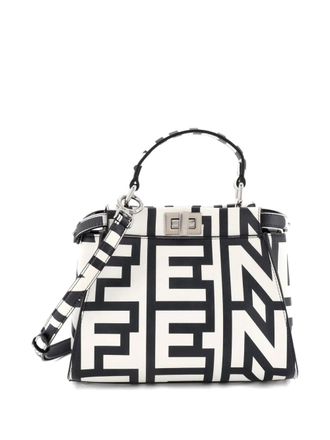 Fendi x Marc Jacobs Peekaboo Bag Printed Leather Mini satchel - Bianco