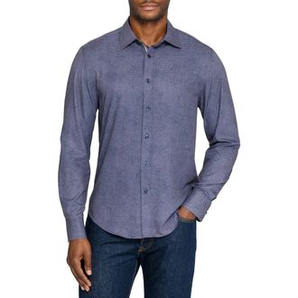 Brooklyn Brigade Prism Print Woven Long Sleeve Basic in Brown/blue at Nordstrom, Size Xx-Large