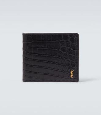 Saint Laurent Croc-effect leather wallet