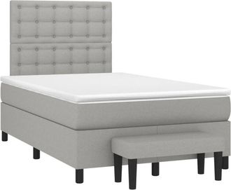 vidaXL Vidaxl - Cama Box Spring Con Colch&oacute;n Tela Gris Claro 120x190 Cm