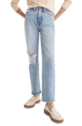 Madewell Straight Leg Stretch Cotton Jeans in Kingsbury Wash at Nordstrom, Size 28