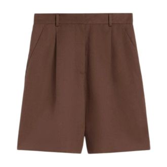 Max Mara Bermuda - Dames - Korte Broeken - Bruin - XS - Katoen - Korte Broeken