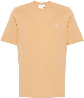 Maison Kitsuné Chillax Fox patch T-shirt - men - Cotton - L - Neutrals