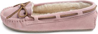 Minnetonka Womens Cally Suede Closed Toe Slip On Slippers, Pink Blush, Size 8.0 US