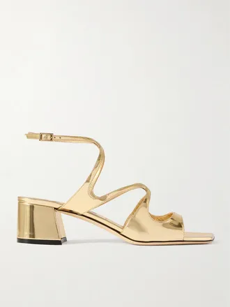 Jimmy Choo London Sandali In Pelle Lucida Azilia 45 - Oro