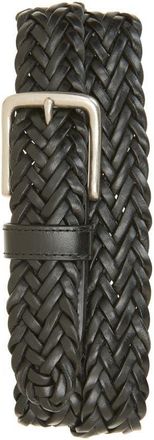 Nordstrom Braided Leather Belt in Black at Nordstrom, Size 34