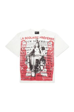 Enfants Riches Deprimes La Scolaire Pr&eacute;f&eacute;ree Printed Distressed Cotton-Jersey T-Shirt