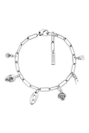 Diesel Stainless Steel Charm Bracelet - Bracelets - Unisex - Silver
