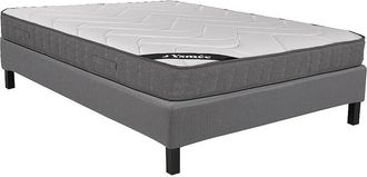 Vente-Unique Conjunto somier decorativo en kit + colch&oacute;n de muelles ensacados 5 zonas con acolchado de espuma viscoel&aacute;stica BABYLONE de YSM&Eacute;E grosor 23cm - 160 x 2