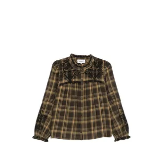 BA&SH Kaela Embroidered Checked Blouse
