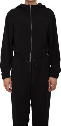 Marella Stijlvolle Zwarte Jas voor Vrouwen - Dames - Vesten met rits - Zwart - XL - Polyester - Hoodies & sweatvesten
