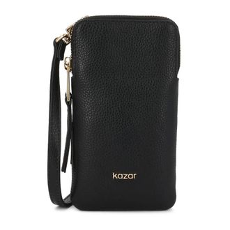 Kazar Kleine crossbody telefoon tas - Dames - Accessoires - Zwart - Maat: ONE Size Leer