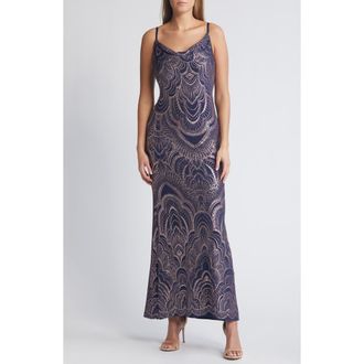 Jump Apparel Glitter Gown in Slate at Nordstrom, Size 11