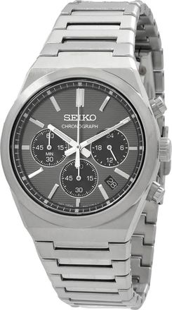Seiko Sport Chronograph Quartz Grey Dial Mens Watch SSB455P1