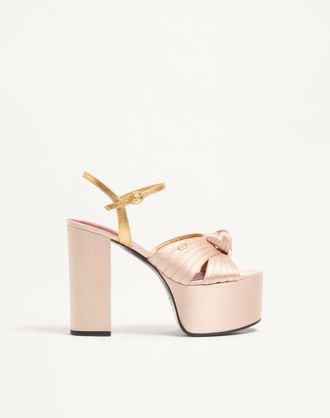 Valentino Garavani Sandalo Con Plateau Crasher In Raso 125mm Donna SKIN/CRYSTAL 35.5