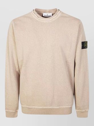 Stone Island crewneck sweatshirt long sleeves ribbed trims