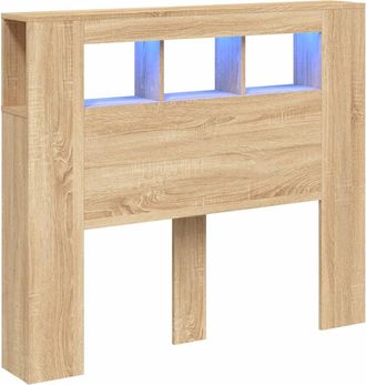 vidaXL Cabecero Led Madera Ingenier&iacute;a Roble Sonoma 120x18,5x103,5 Cm Vidaxl
