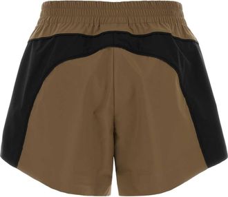 Balenciaga Womens Biscuit Tech Fabric Shorts Camel Exterior: Polyester Pantaloni Trousers