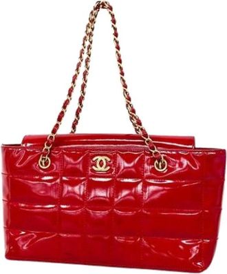Chanel Pre-owned Shoulder Bags, female, Red, Size: ONE SIZE Pre-owned Vintage Patent Shoulder Bag