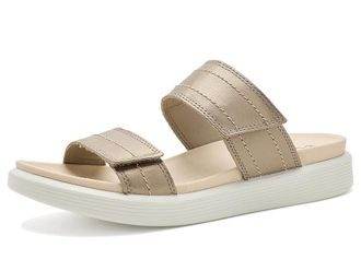 Ecco Soft Two Band Womens Sandals Pure Cashmere Metallic/Pure Cashmere Metallic : EU 42 (US Womens 11-11.5) M, Leather