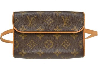 Louis Vuitton Florentine Waist Monogram Canvas Brown Canvas Handbag (Pre-Owned)