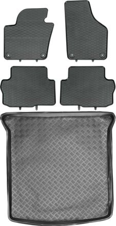 OEM Juego De Alfombrillas De Goma Para Volkswagen Sharan Ii Van Del 2010 + Alfombrilla Para El Maletero