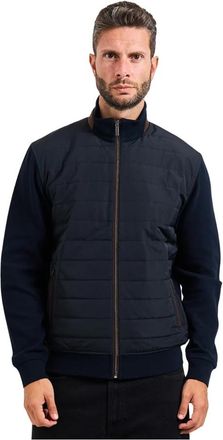 Bugatti Blauwe Trui met Hoge Hals - Heren - Winterjassen - Blauw - L - Jassen