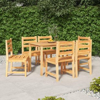vidaXL Juego De Comedor De Jard&iacute;n 7 Piezas Madera Maciza De Teca Vidaxl