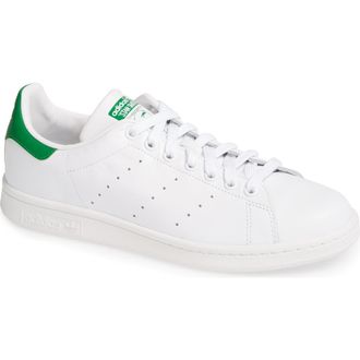 adidas Stan Smith Sneaker in White/Core White/green at Nordstrom, Size 10.5