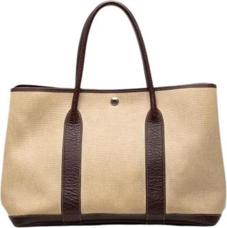Herm&egrave;s Pre-owned The Garden Party 36 - Dames - Vintage Shopper - Beige - ONE Size - Leer - Vintage