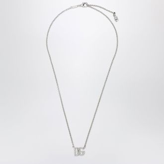 Dolce & Gabbana DG logo chain necklace in palladium-finish metal