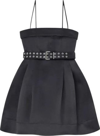 Ganni Belted A-line Dress - Dames - Korte kleedjes - Zwart - XS - Kleedjes