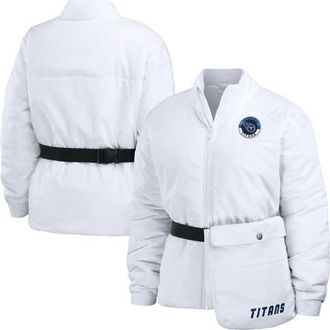 WEAR by Erin Andrews Womens WEAR by Erin Andrews White Tennessee Titans Packaway Full-Zip Puffer Jacket at Nordstrom, Size Xx-Large