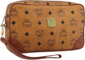MCM Pre-owned Clutch Bag - Dames - Vintage Clutch - Bruin - ONE Size - Leer - Vintage