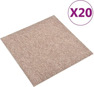 vidaXL Quadrotte di Moquette 20 pz 5 m&sup2; 50x50 cm Beige - Vidaxl