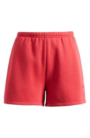 SKIMS Cotton Blend Fleece Classic Shorts in Washed Red at Nordstrom, Size X-Large