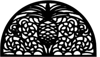 Imports Decor Pineapple Design Rubber Door Mat - Semi Circle Non-Slip Outdoor Entryway Mat for Porch, Patio & Garden