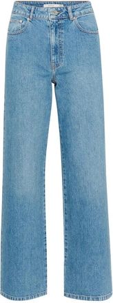 Gestuz Wijde Pijp Middenblauwe Jeans - Dames - Loose Fit Jeans - Blauw - W25 - Jeans