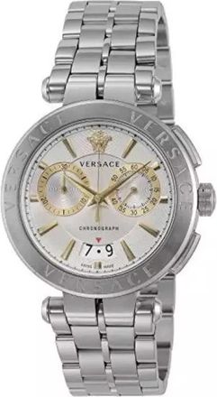 Versace Chronograaf Zilveren Herenhorloge - Heren - Horloges - Grijs - ONE Size - Accessoires