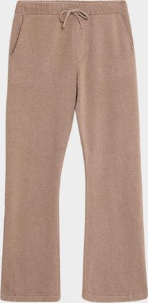 Hudson Mens Cotton and Cashmere Double-Knit Flare-Leg Trousers