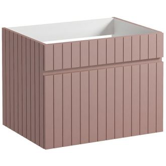 Vente-Unique Vente-unique - Mobile sotto lavabo sospeso scanalato 60 cm Rosa - satara