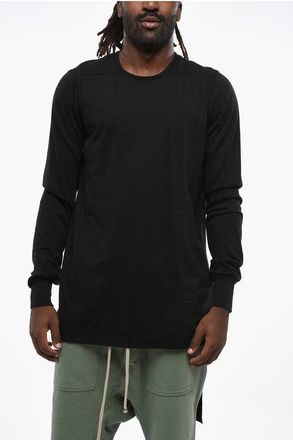 Rick Owens Long Sleeved Crew-neck T-Shirt with Logoed Detail size S