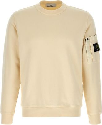 Stone Island Beige Logo Badge Sweatshirt