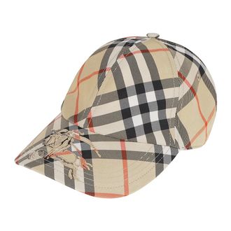 Burberry Accessoires, Dames, Beige, S, Polyester, Check EKD Twill Baseball Cap