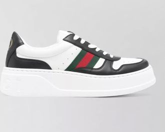 Gucci leather low-top round toe sneakers