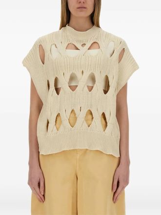 Alysi T-shirt met uitgesneden details - Beige