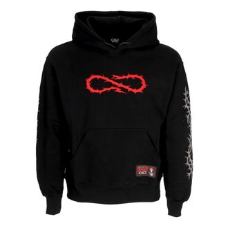 PROPAGANDA Black Crown Hoodie with Logo Embroidery
