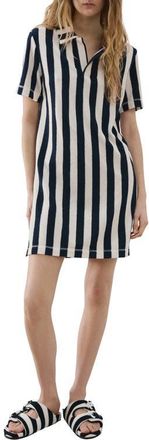 Mango Stripe Terry Nightgown in Blue at Nordstrom, Size Small