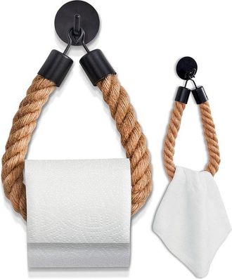 No Brand 66. Soporte Autoadhesivo Para Papel Higi&eacute;nico De Montaje En Pared, Dispensador Industrial De Rollos Sin Taladrar Con Cable, Color Negro